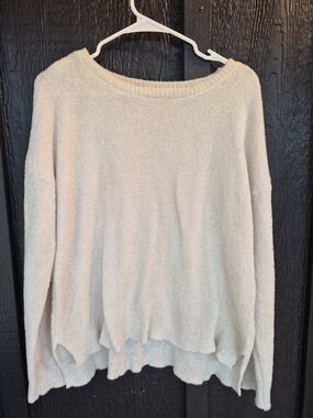 New Directions Cream Scoop Neck Lightweight Sweater